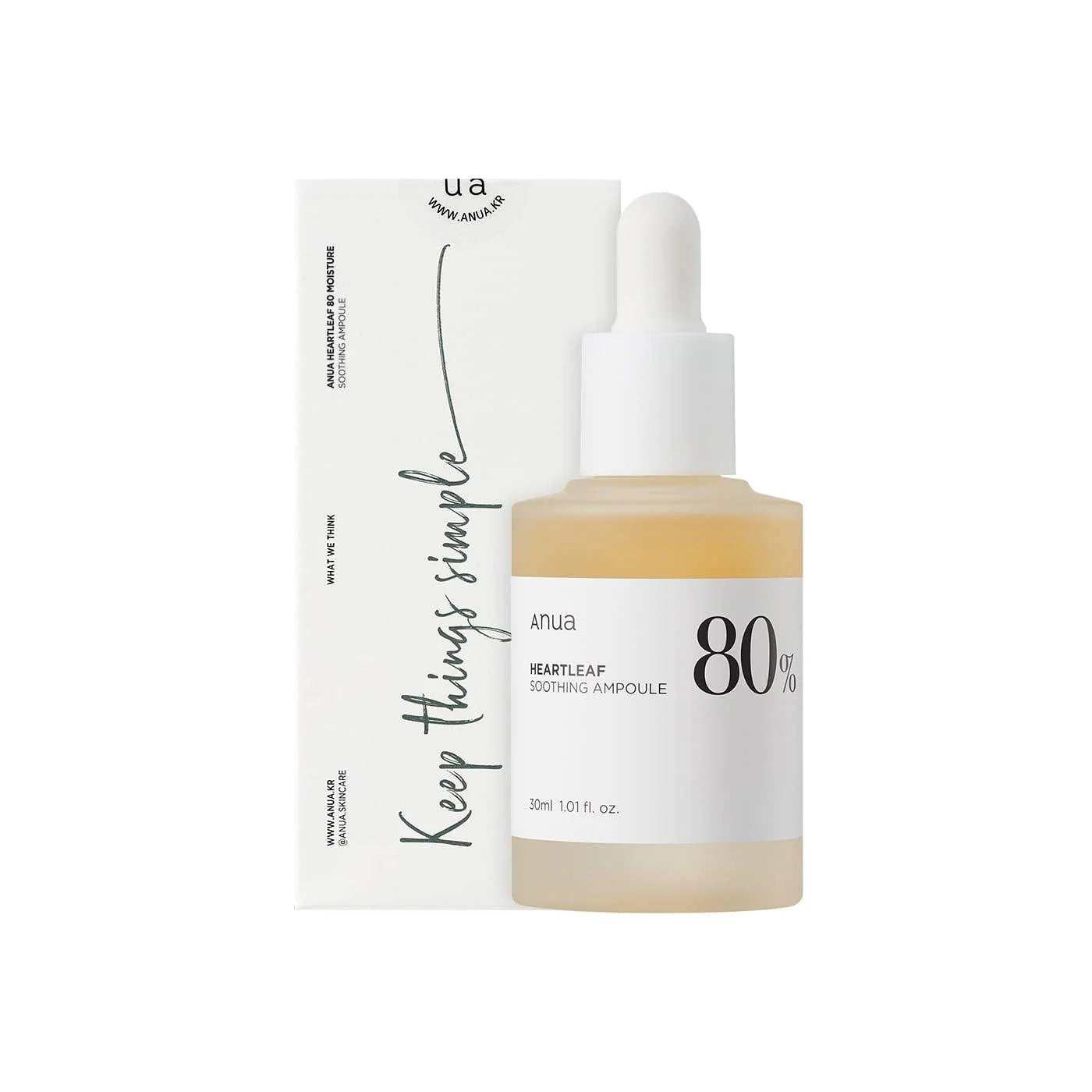 ANUA - Heartleaf 80% Moisture Soothing Ampoule 30 ML - Suero Hidratante y Calmante
